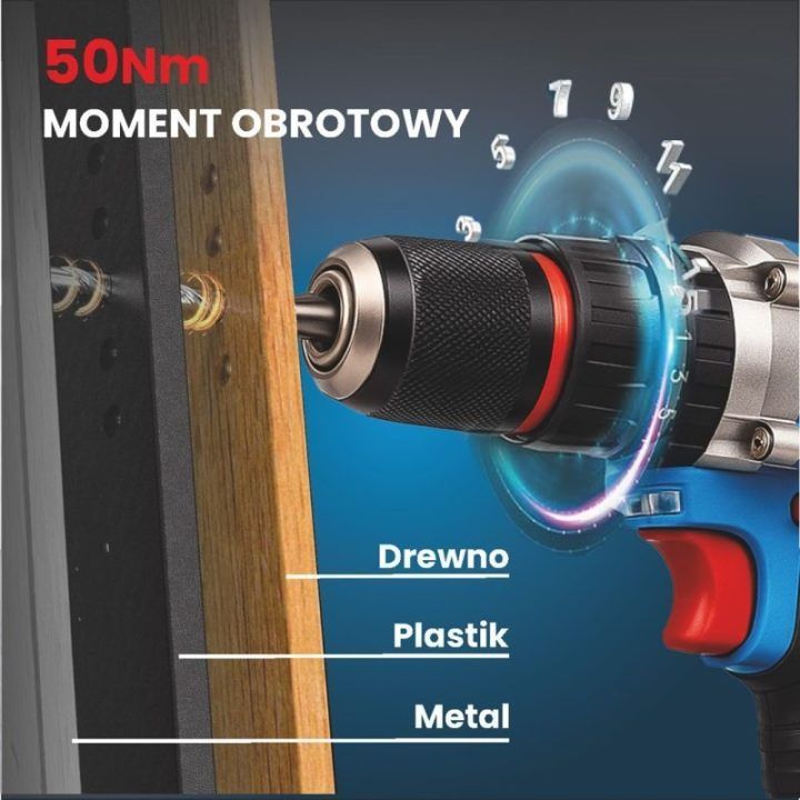 Akumuliatorinis gręžtuvas-suktuvas Extralink Powerlink, 20 V, 10 mm