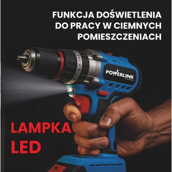 Akumuliatorinis gręžtuvas-suktuvas Extralink Powerlink, 20 V, 10 mm