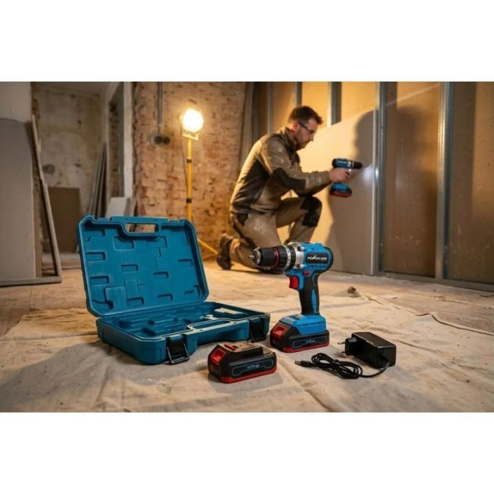 Akumuliatorinis gręžtuvas-suktuvas Extralink Powerlink, 20 V, 10 mm
