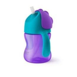 SCF796/02 Puodelis su šiaudeliu 200 ml, skirtas mergaitei