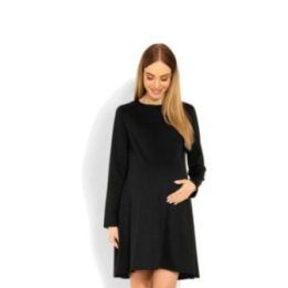 Nėščiųjų suknelė ilgomis rankovėmis, PeeKaBoo, juoda