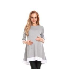 Nėščiųjų laisvo kirpimo mini suknelė PeeKaBoo, pilka