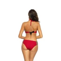 Maudymosi kostiumėlis su bandeau tipo liemenėle Marko – raudona / tamsiai mėlyna