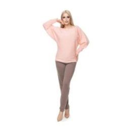 Moteriškas oversize megztinis su laivelio formos iškirpte PEEKABOO, rožinis