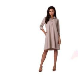 Marškinių suknelė platėjančia apačia, BeWear, smėlio