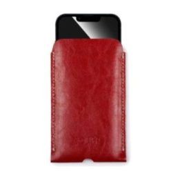 Personalizuojamas natūralios odos dėklas iPhone 11 Solier, raudonas