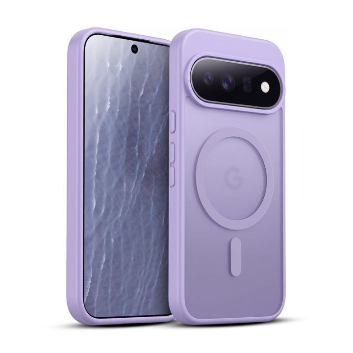 Dėklas Google Pixel 11 Crong Hybrid Matte Magnetic su MagSafe, levandų spalvos
