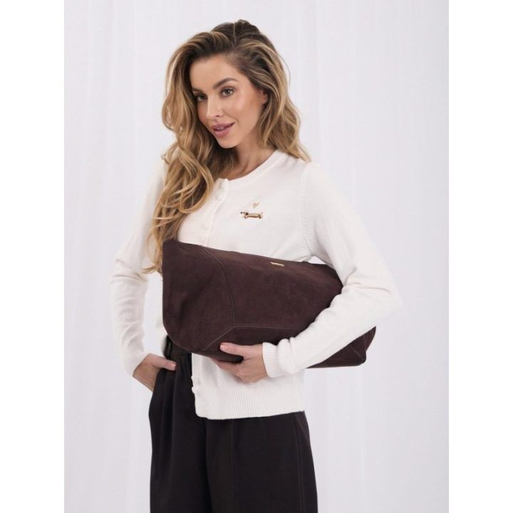 Moteriškas kardiganas su takso siuvinėjimu Italy Moda, kreminis