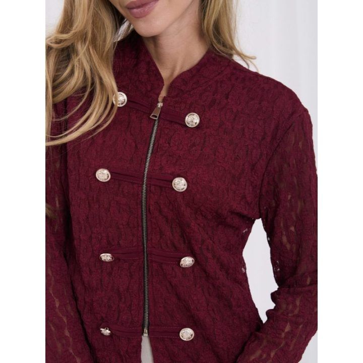 Moteriška švarko kirpimo palaidinė Italy Moda, bordo