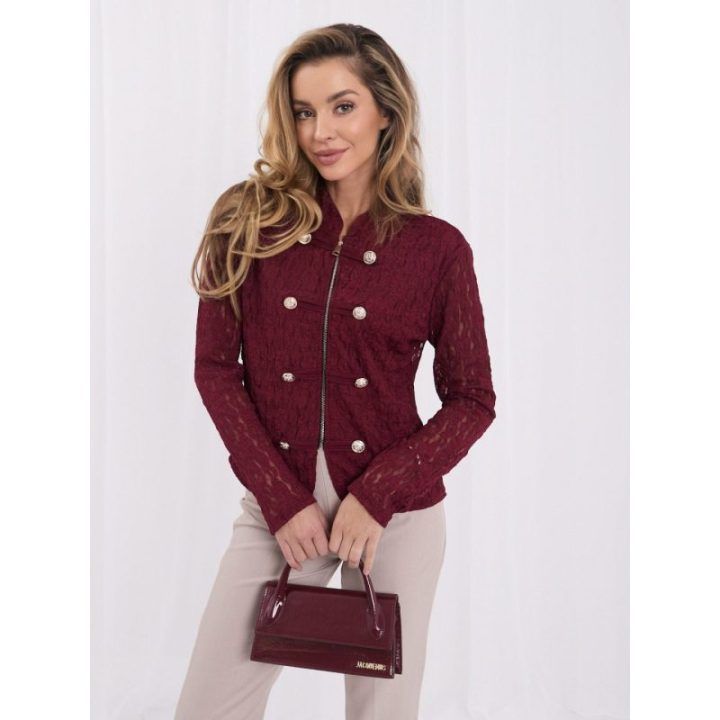 Moteriška švarko kirpimo palaidinė Italy Moda, bordo