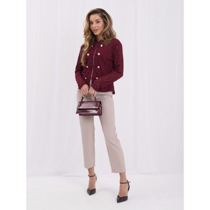 Moteriška švarko kirpimo palaidinė Italy Moda, bordo