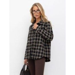 Moteriški languoti medvilniniai marškiniai Italy Moda, juodi