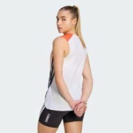 Moteriška bėgimo palaidinė adidas TERREX, balta ir oranžinė