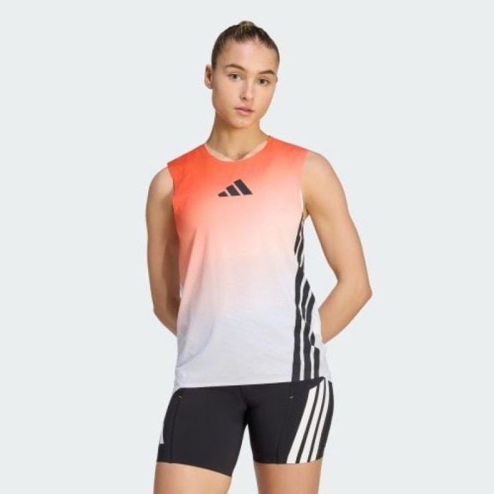 Moteriška bėgimo palaidinė adidas TERREX, balta ir oranžinė