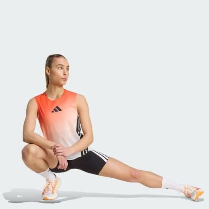 Moteriška bėgimo palaidinė adidas TERREX, balta ir oranžinė