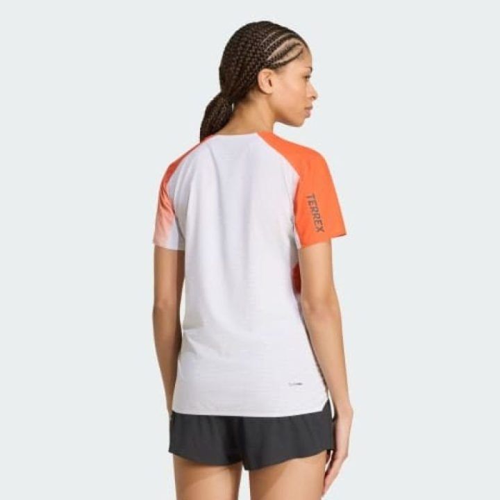 Moteriški bėgimo marškinėliai adidas TERREX Xpr Pro, balti ir oranžiniai
