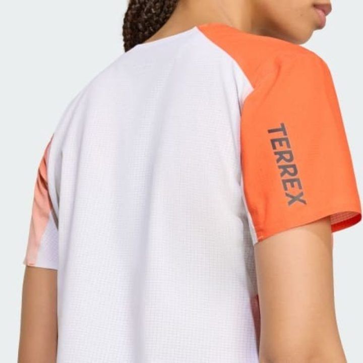 Moteriški bėgimo marškinėliai adidas TERREX Xpr Pro, balti ir oranžiniai
