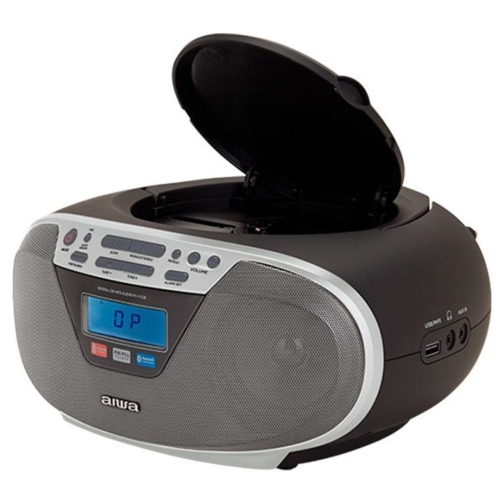 Nešiojamasis CD grotuvas su Bluetooth Aiwa, sidabrinis