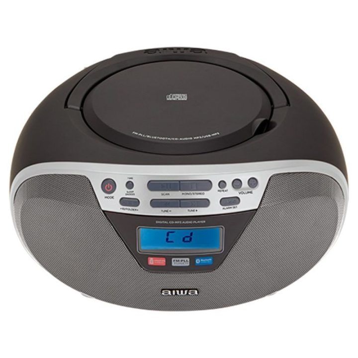 Nešiojamasis CD grotuvas su Bluetooth Aiwa, sidabrinis