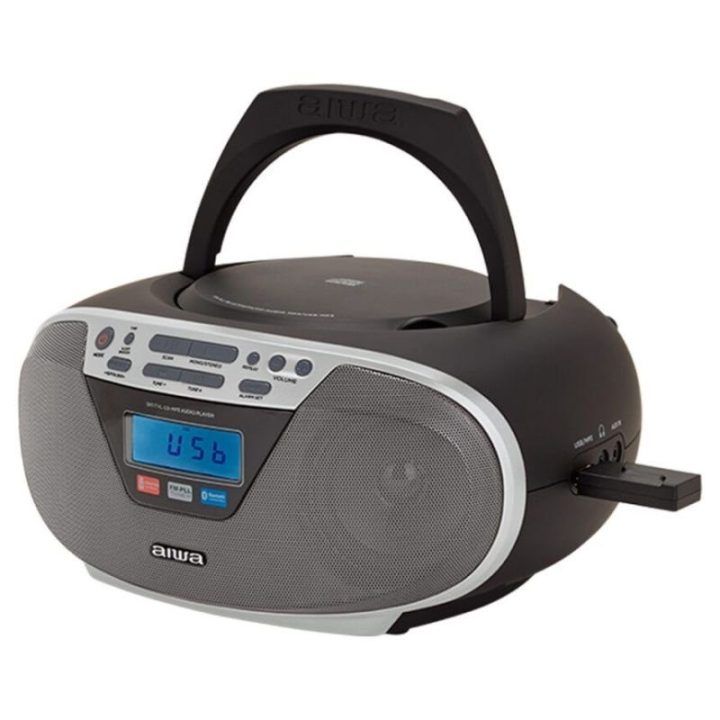 Nešiojamasis CD grotuvas su Bluetooth Aiwa, sidabrinis