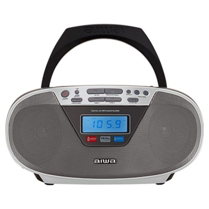 Nešiojamasis CD grotuvas su Bluetooth Aiwa, sidabrinis