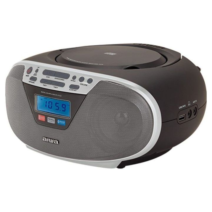 Nešiojamasis CD grotuvas su Bluetooth Aiwa, sidabrinis