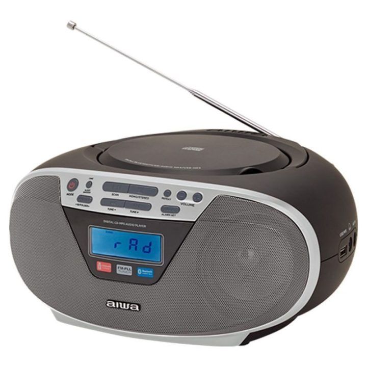Nešiojamasis CD grotuvas su Bluetooth Aiwa, sidabrinis