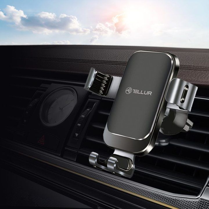 Automobilinis telefono laikiklis Tellur Gravity, juodas