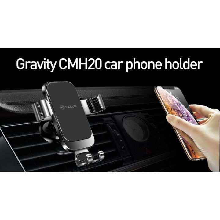 Automobilinis telefono laikiklis Tellur Gravity, juodas