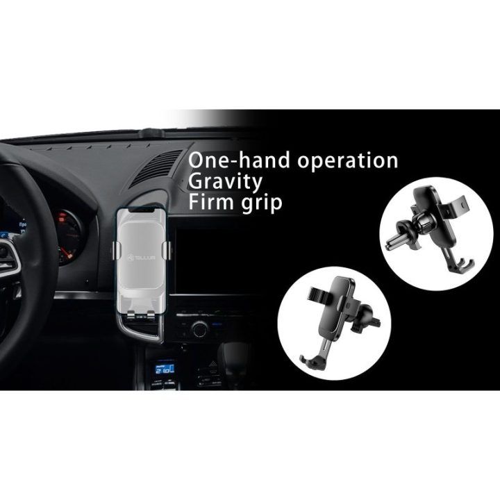 Automobilinis telefono laikiklis Tellur Gravity, juodas
