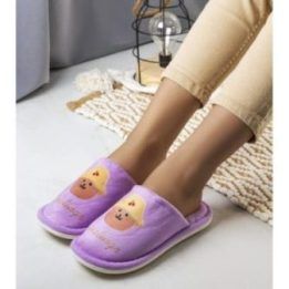 Moteriškos minkštos šlepetės, violetinės