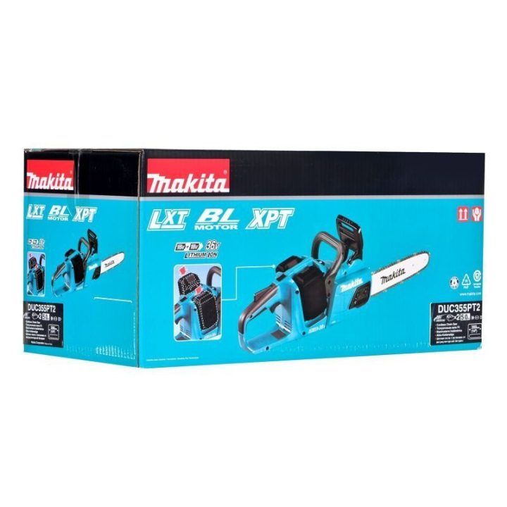 Grandininis pjūklas Makita, 18 V, baltas ir mėlynas