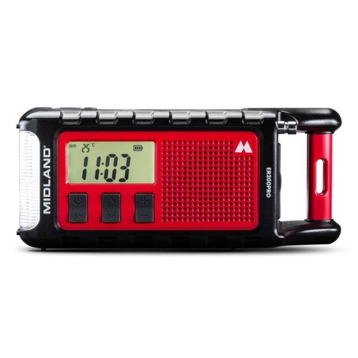 Radijo žadintuvas su žibintuvėliu Midland PRO, 10 000 mAh