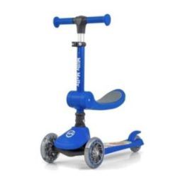 Triratis paspirtukas su sėdyne Milly Mally Scooter FUZZY, mėlynas