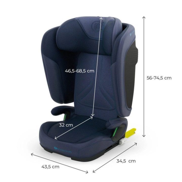 Vaikiška automobilinė kėdutė Kinderkraft Unity 2 i-Size, tamsiai mėlyna