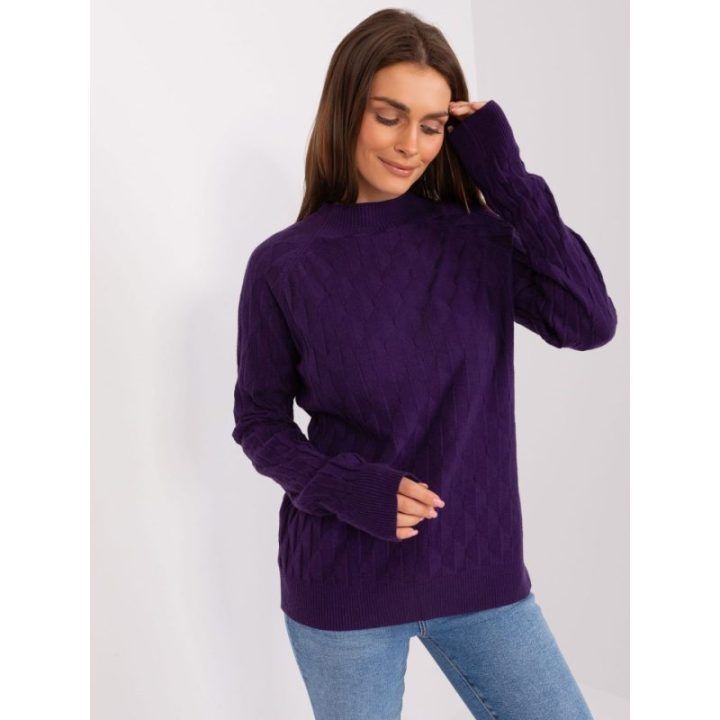 Moteriškas megztinis Wool Fashion Italia, tamsiai violetinis