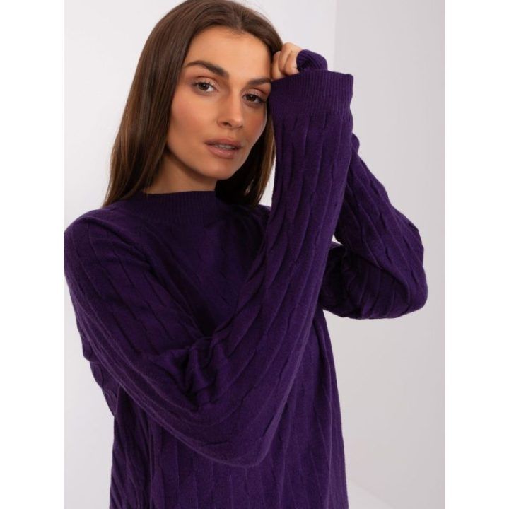 Moteriškas megztinis Wool Fashion Italia, tamsiai violetinis