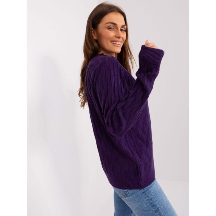 Moteriškas megztinis Wool Fashion Italia, tamsiai violetinis
