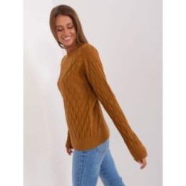 Moteriškas megztinis su apvalia iškirpte Wool Fashion Italia, šviesiai rudas