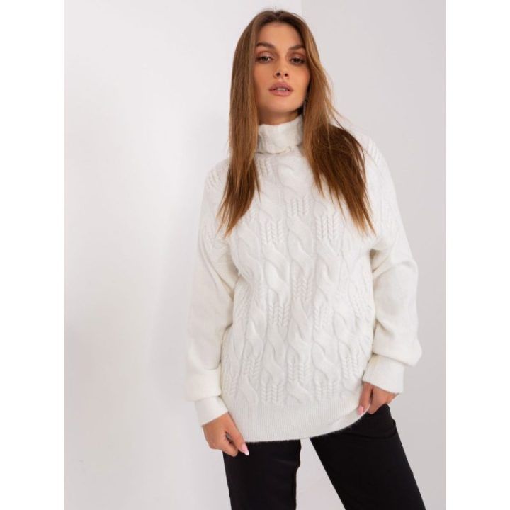 Moteriškas golfas Wool Fashion Italia, kreminis