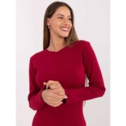 Prigludusi suknelė su briaunuotu audiniu Makadamia, bordo