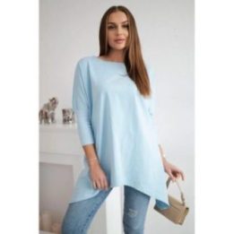 Moteriška medvilninė oversize palaidinė, mėlyna