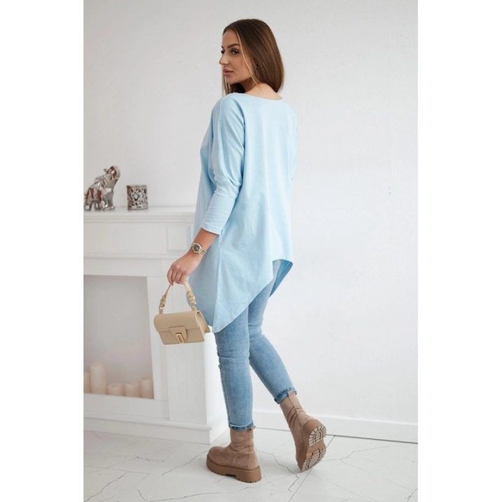 Moteriška medvilninė oversize palaidinė, mėlyna