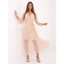 Moteriška platėjanti maxi suknelė Italy Moda, šviesiai smėlio