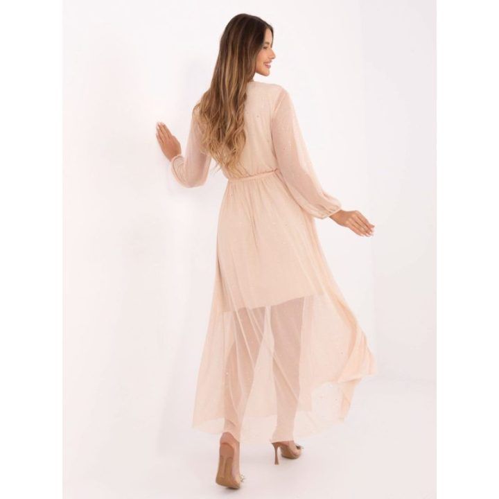 Moteriška platėjanti maxi suknelė Italy Moda, šviesiai smėlio