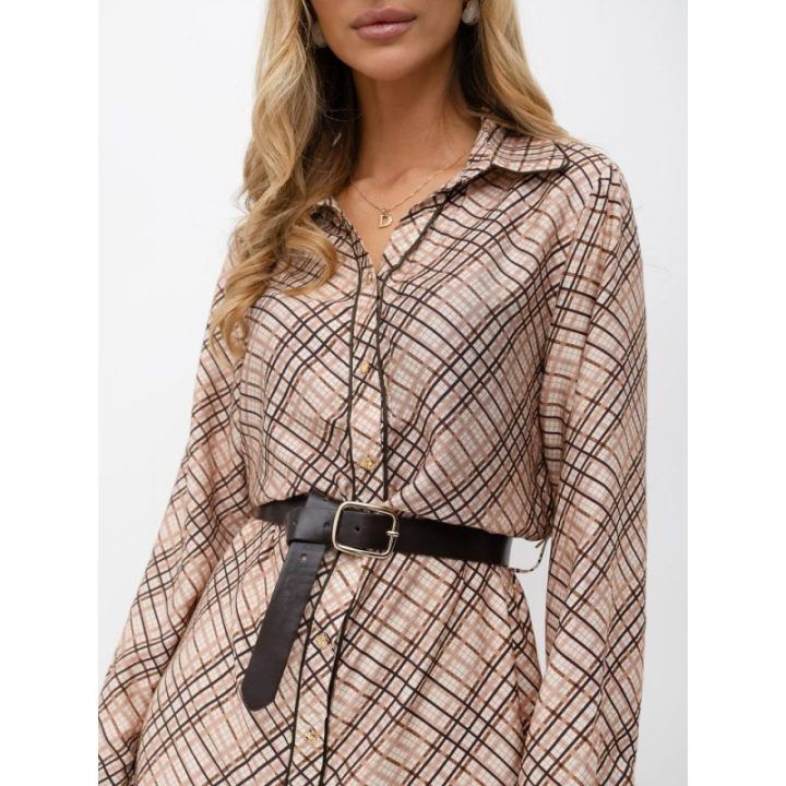 Moteriška languota midi marškininė suknelė Italy Moda, šviesiai ruda