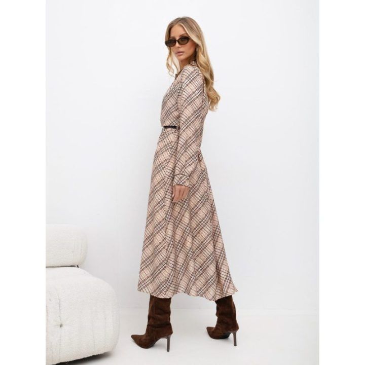 Moteriška languota midi marškininė suknelė Italy Moda, šviesiai ruda