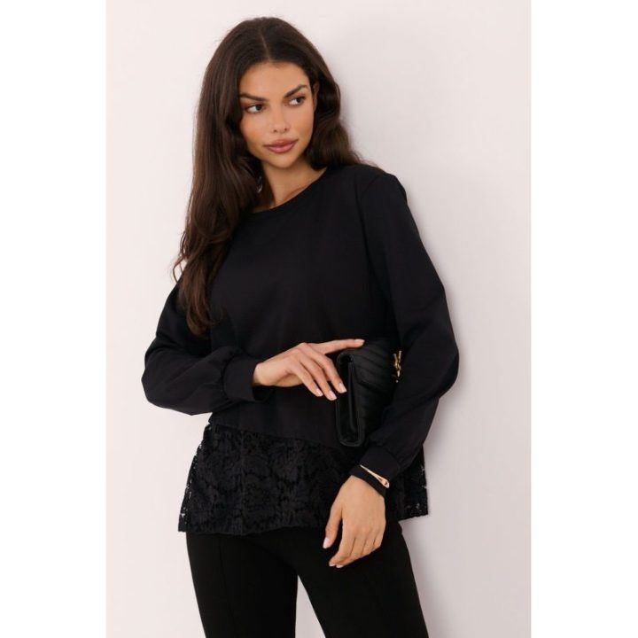 Moteriška medvilninė palaidinė Italy Moda, juoda