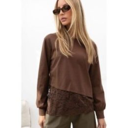 Moteriška medvilninė palaidinė Italy Moda, ruda