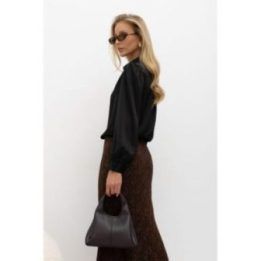Moteriška palaidinė su V formos iškirpte Italy Moda, juoda